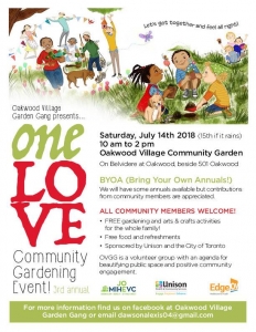One LOVE Community Garden Event Flyer